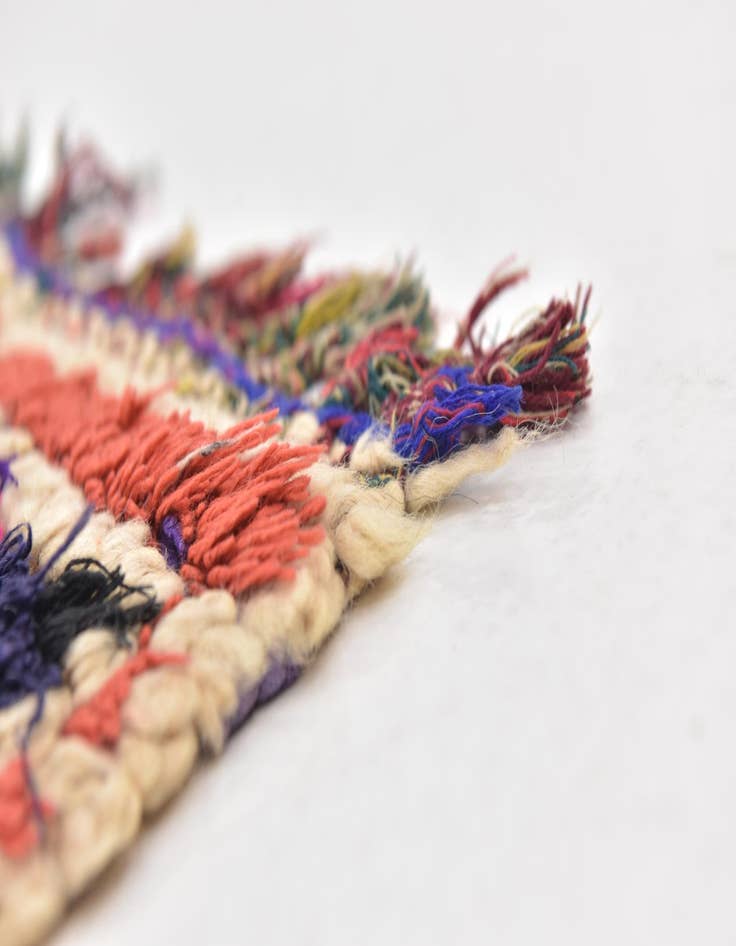 Detail image of  4' 10 x 8'  Hand Knotted Moroccan Wool Rug