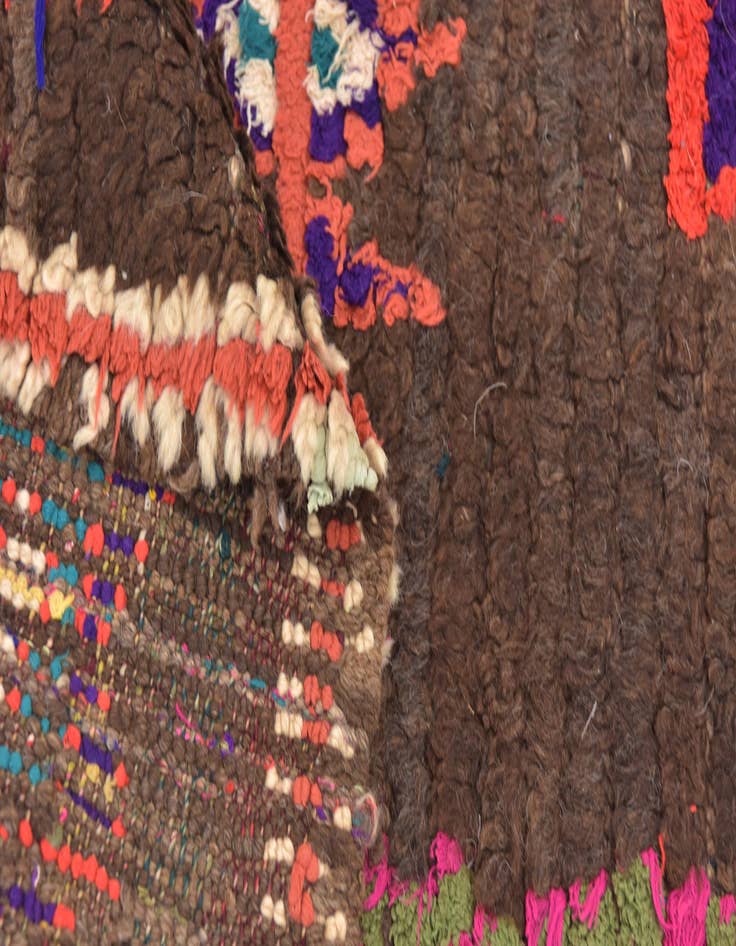 Detail image of  4' 10 x 8'  Hand Knotted Moroccan Wool Rug