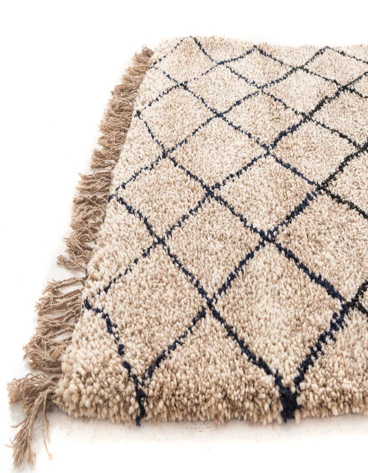 Detail image of  5' 3 x 8'  Hand Knotted Moroccan Wool Rug