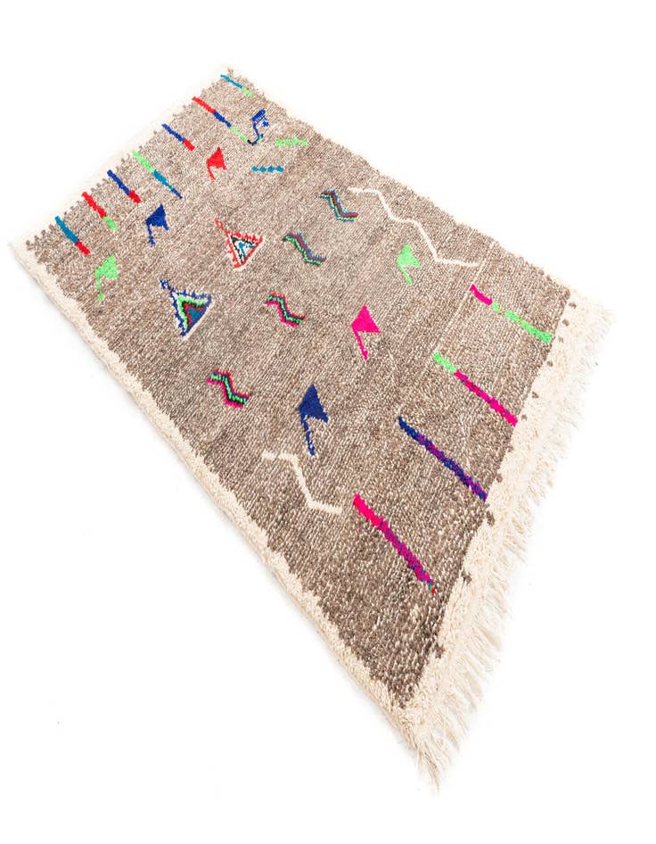 Detail image of  4' 7 x 7' 10  Hand Knotted Moroccan Wool Rug