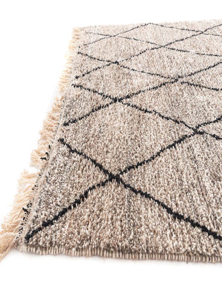 Detail image of  6' 10 x 10'  Hand Knotted Moroccan Wool Rug