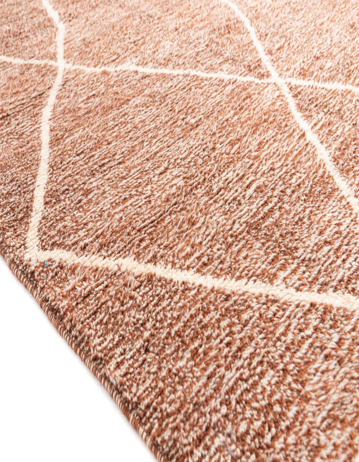 Detail image of  6' 6 x 10'  Hand Knotted Moroccan Wool Rug