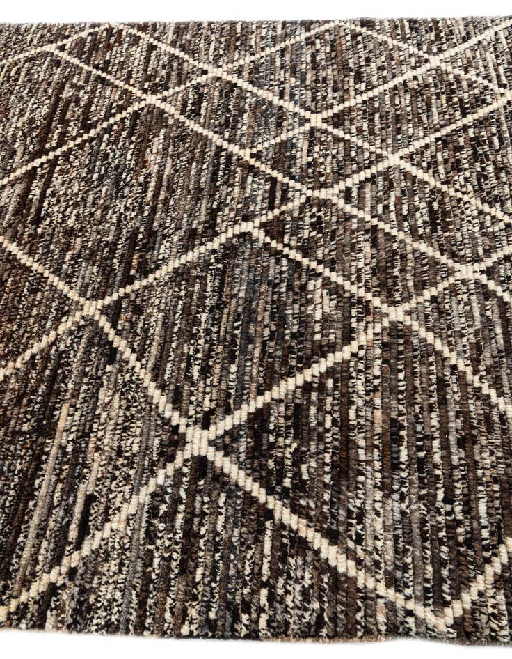Detail image of  5' 6 x 8'  Hand Knotted Moroccan Wool Rug
