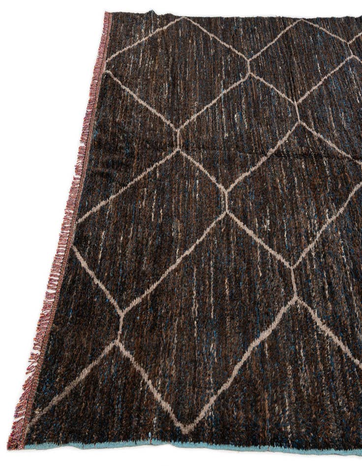 Detail image of  8' 1 x 10'  Hand Knotted Moroccan Wool Rug