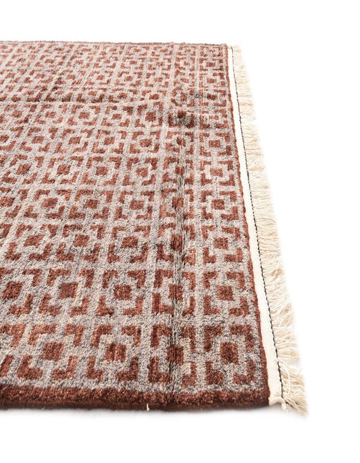 Detail image of  5' 8 x 8' 4  Hand Knotted Moroccan Wool Rug