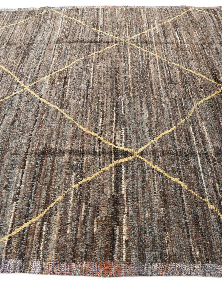 Detail image of  8' x 10' 7  Hand Knotted Moroccan Wool Rug