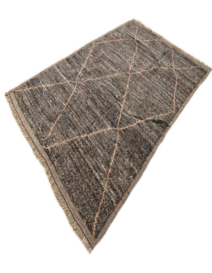 Detail image of  6' 1 x 9' 6  Hand Knotted Moroccan Wool Rug