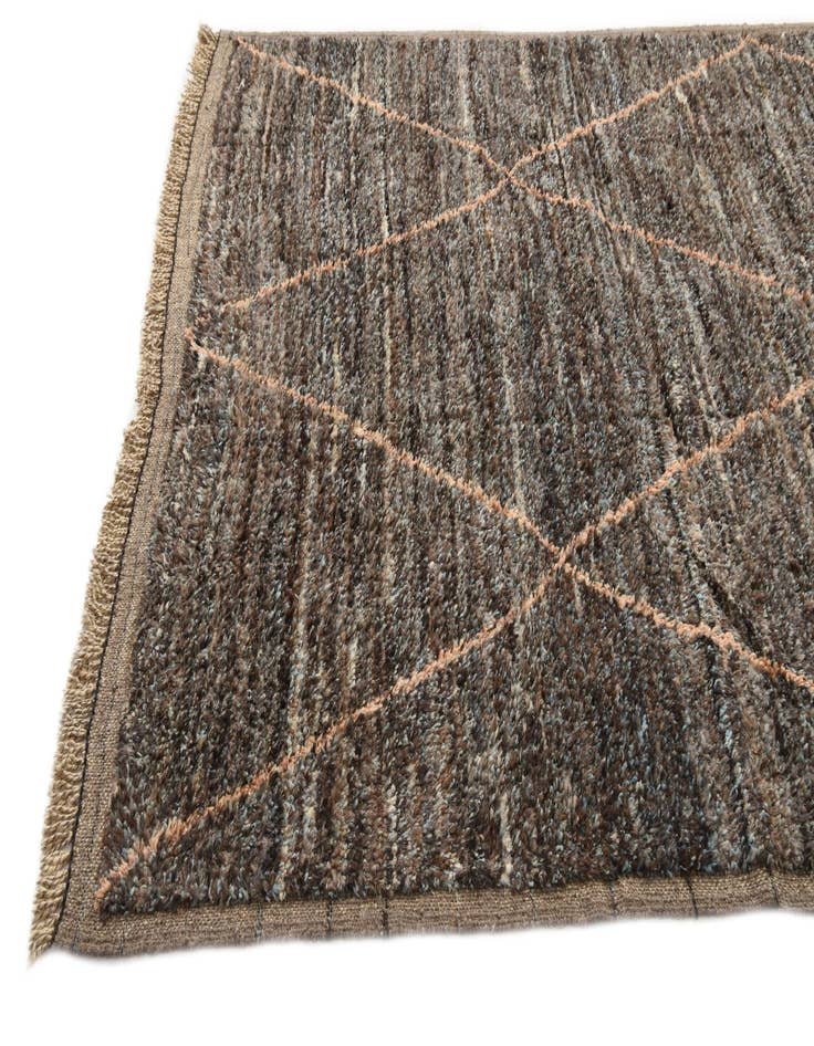 Detail image of  6' 1 x 9' 6  Hand Knotted Moroccan Wool Rug