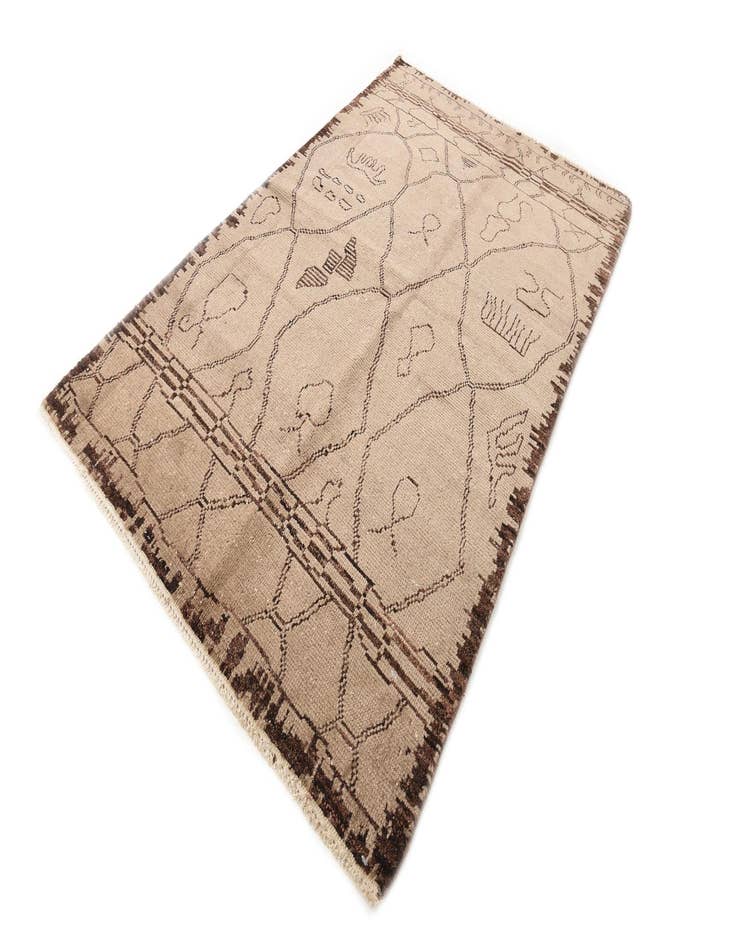 Detail image of  5' x 8'  Hand Knotted Moroccan Wool Rug