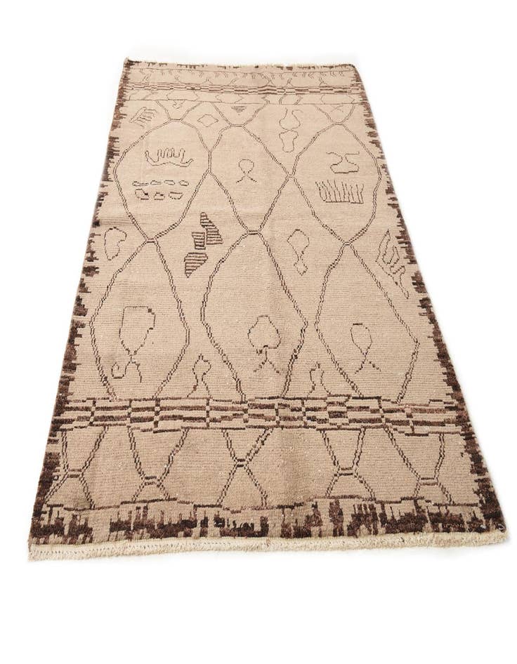 Detail image of  5' x 8'  Hand Knotted Moroccan Wool Rug