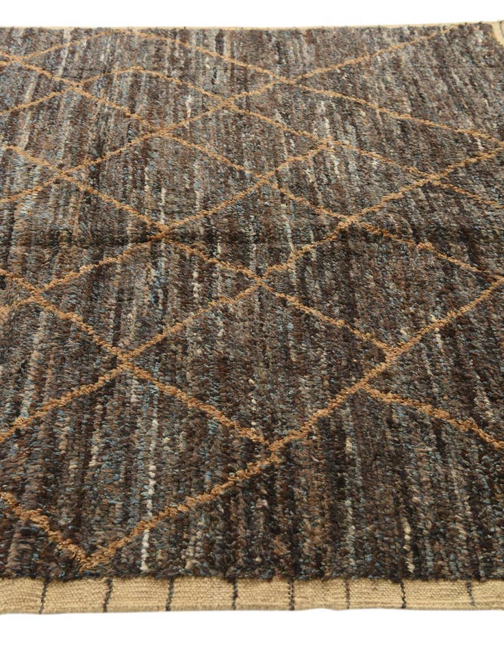 Detail image of 6' 4 x 9' 4 Hand Knotted Moroccan Wool Rug