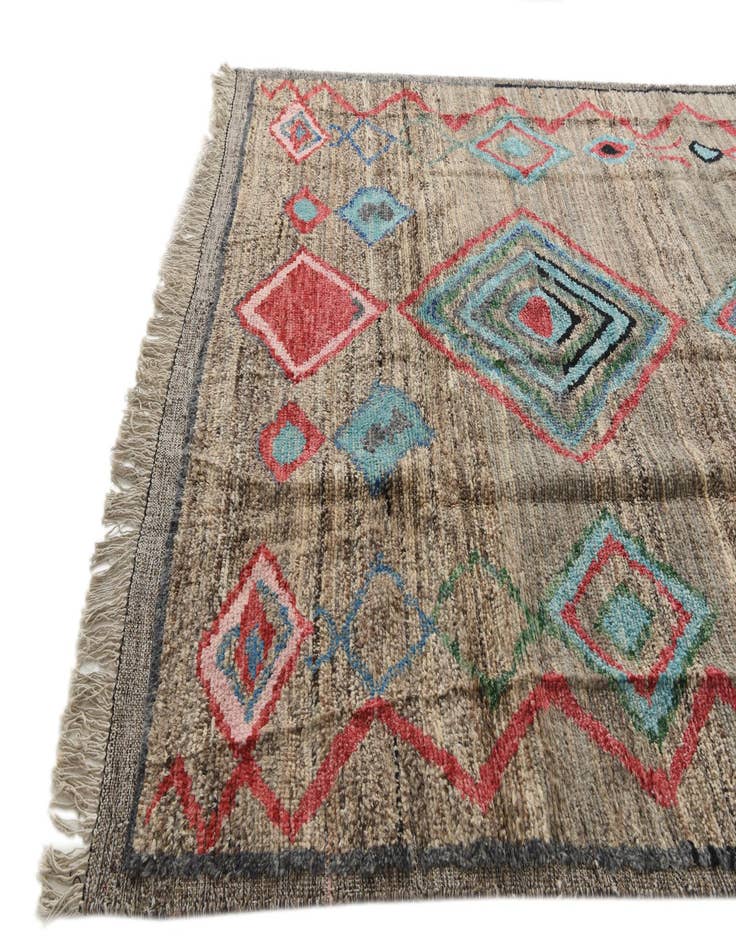 Detail image of  8' 1 x 11'  Hand Knotted Moroccan Wool Rug