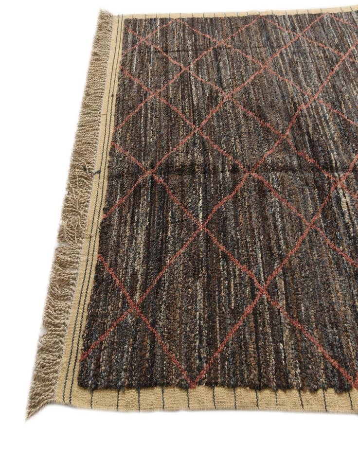 Detail image of  6' 2 x 9' 6  Hand Knotted Moroccan Wool Rug