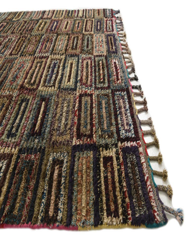Detail image of  6' 4 x 10' 7  Hand Knotted Moroccan Wool Rug
