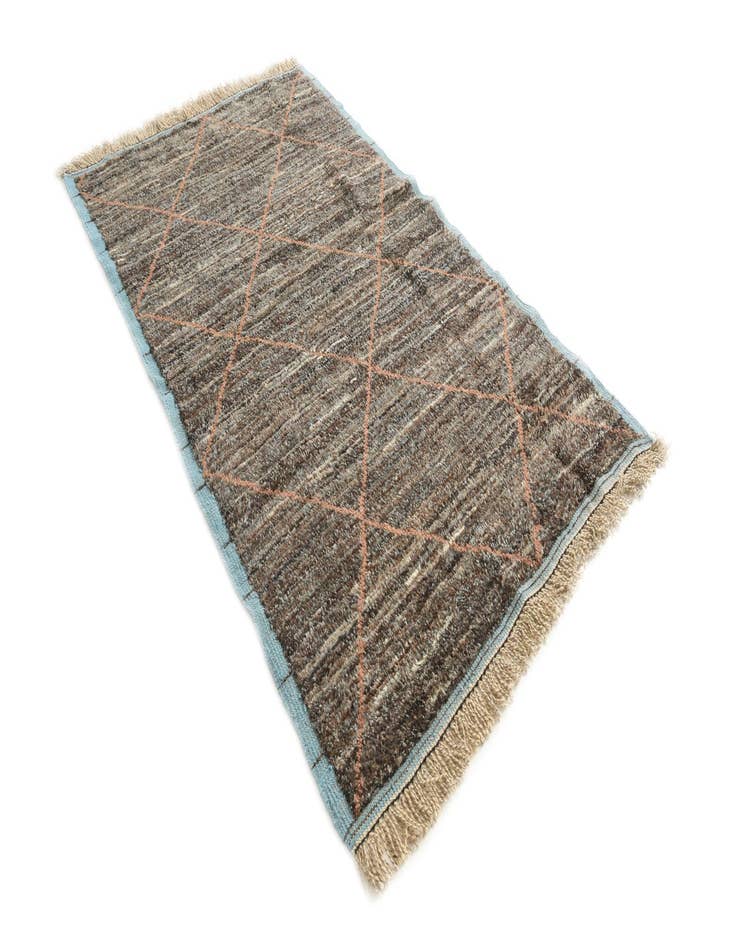 Detail image of  4' 10 x 8' 2  Hand Knotted Moroccan Wool Rug