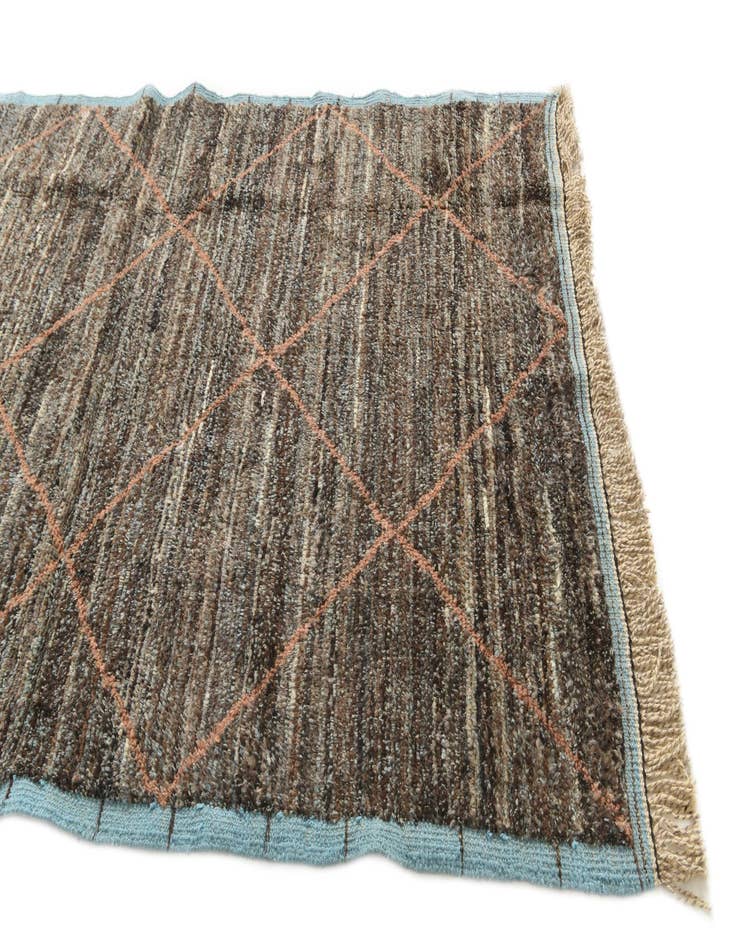 Detail image of  4' 10 x 8' 2  Hand Knotted Moroccan Wool Rug