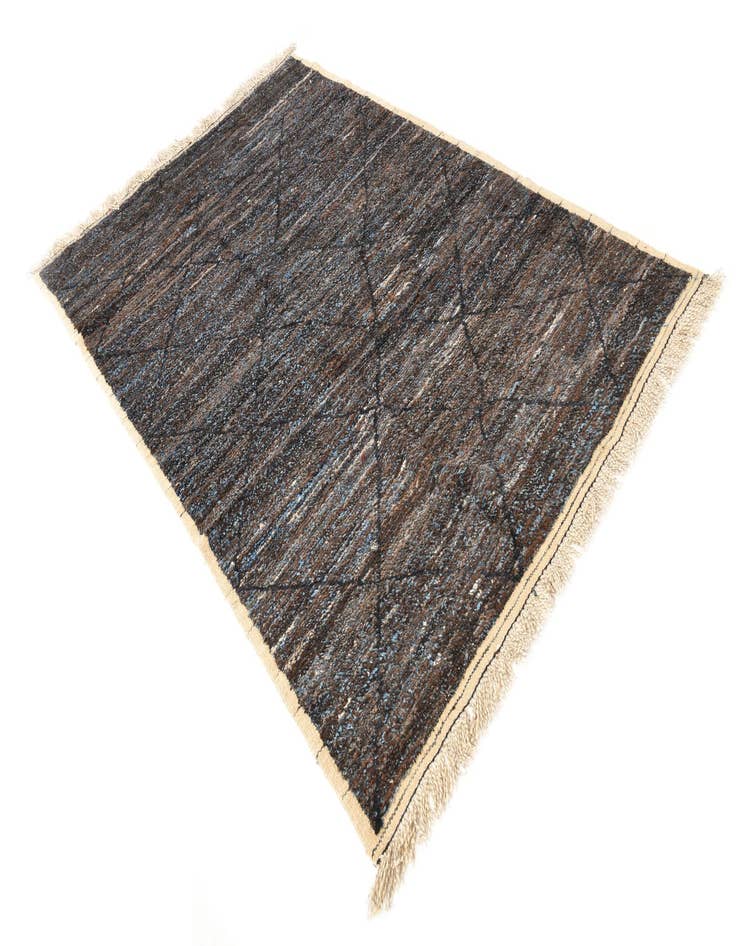 Detail image of  6' 2 x 9' 3  Hand Knotted Moroccan Wool Rug