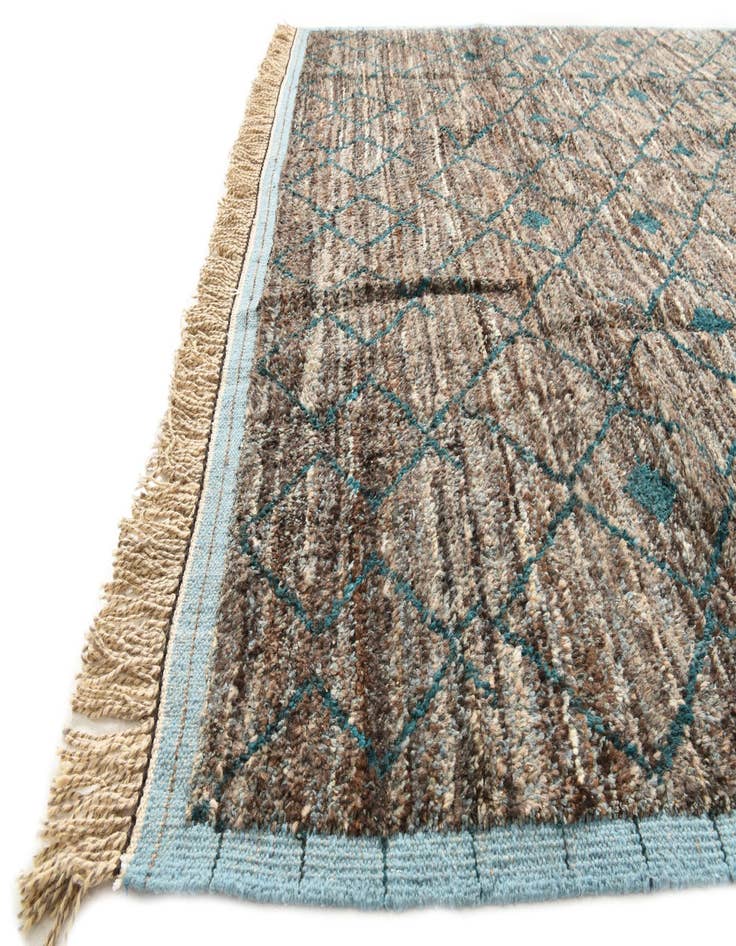 Detail image of  8' x 10' 6  Hand Knotted Moroccan Wool Rug