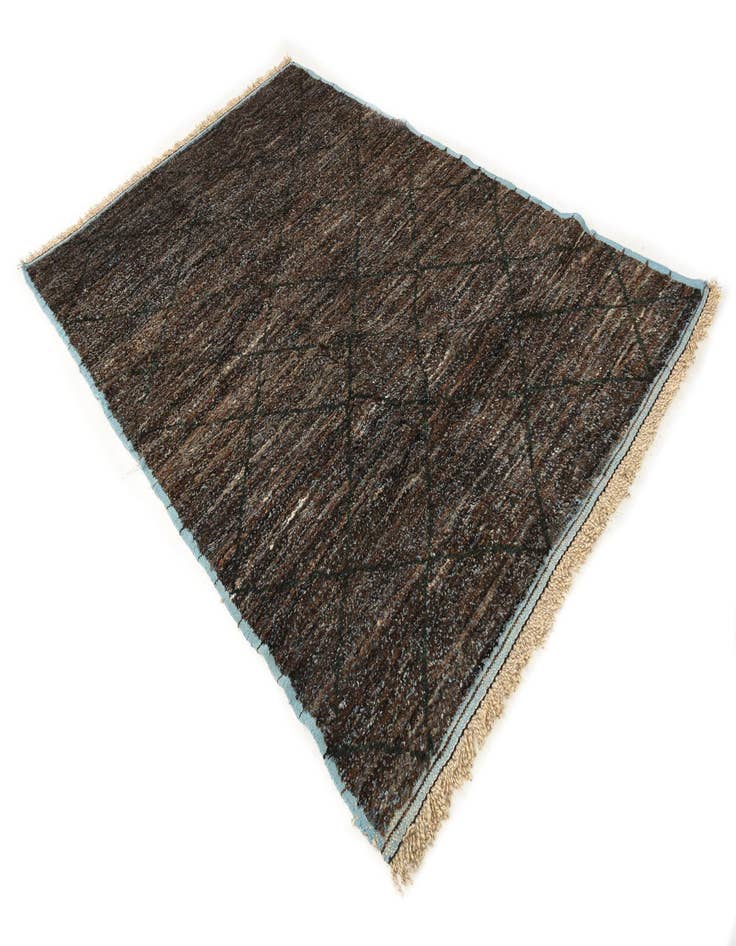 Detail image of  6' 1 x 9' 1  Hand Knotted Moroccan Wool Rug