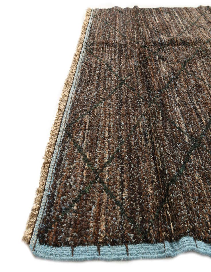 Detail image of  6' 1 x 9' 1  Hand Knotted Moroccan Wool Rug