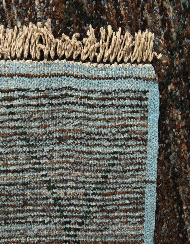 Detail image of  6' 1 x 9' 1  Hand Knotted Moroccan Wool Rug