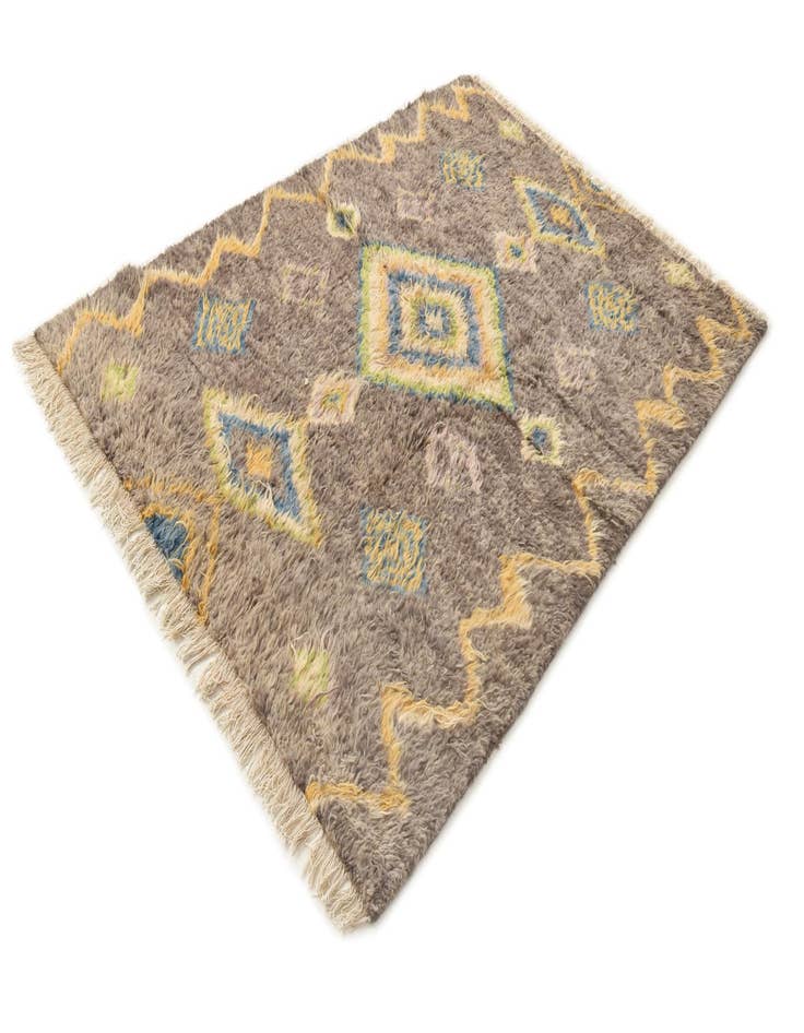 Detail image of  5' 8 x 8'  Hand Knotted Moroccan Wool Rug