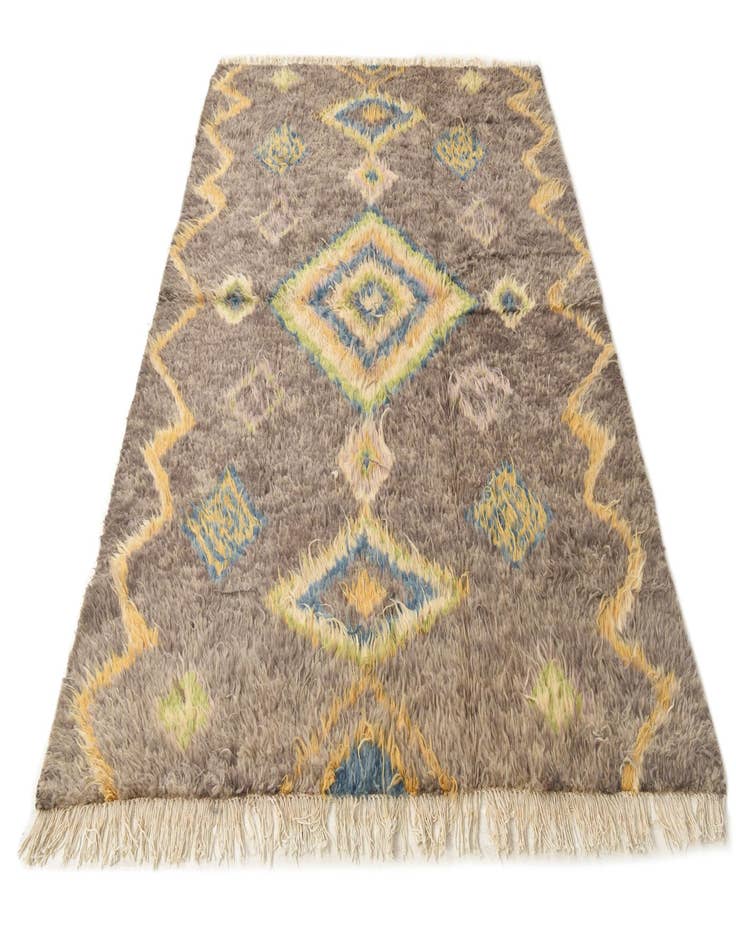 Detail image of  5' 8 x 8'  Hand Knotted Moroccan Wool Rug