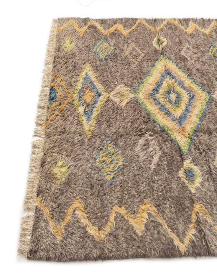 Detail image of  5' 8 x 8'  Hand Knotted Moroccan Wool Rug