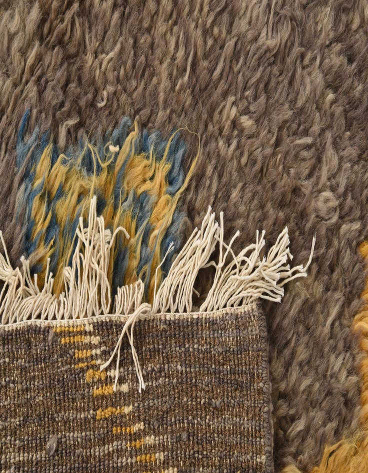 Detail image of  5' 8 x 8'  Hand Knotted Moroccan Wool Rug