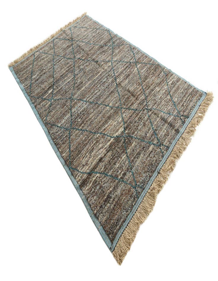 Detail image of  6' 1 x 9' 3  Hand Knotted Moroccan Wool Rug