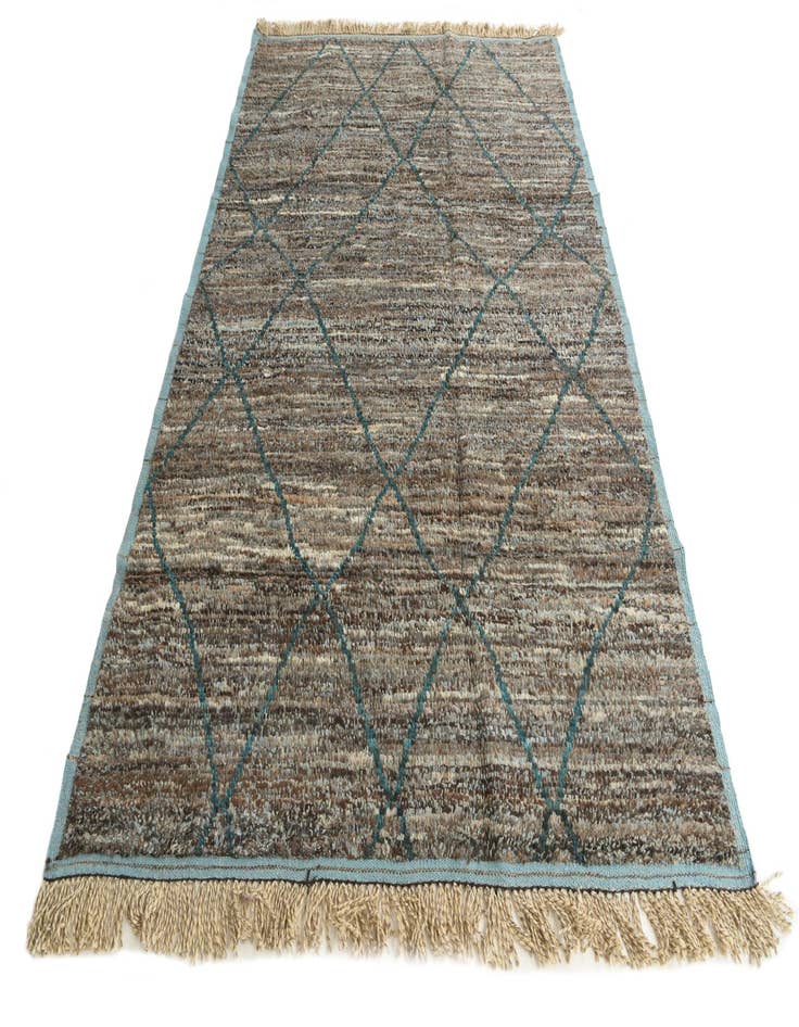 Detail image of  6' 1 x 9' 3  Hand Knotted Moroccan Wool Rug