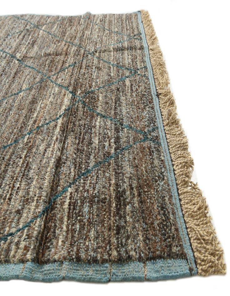 Detail image of  6' 1 x 9' 3  Hand Knotted Moroccan Wool Rug