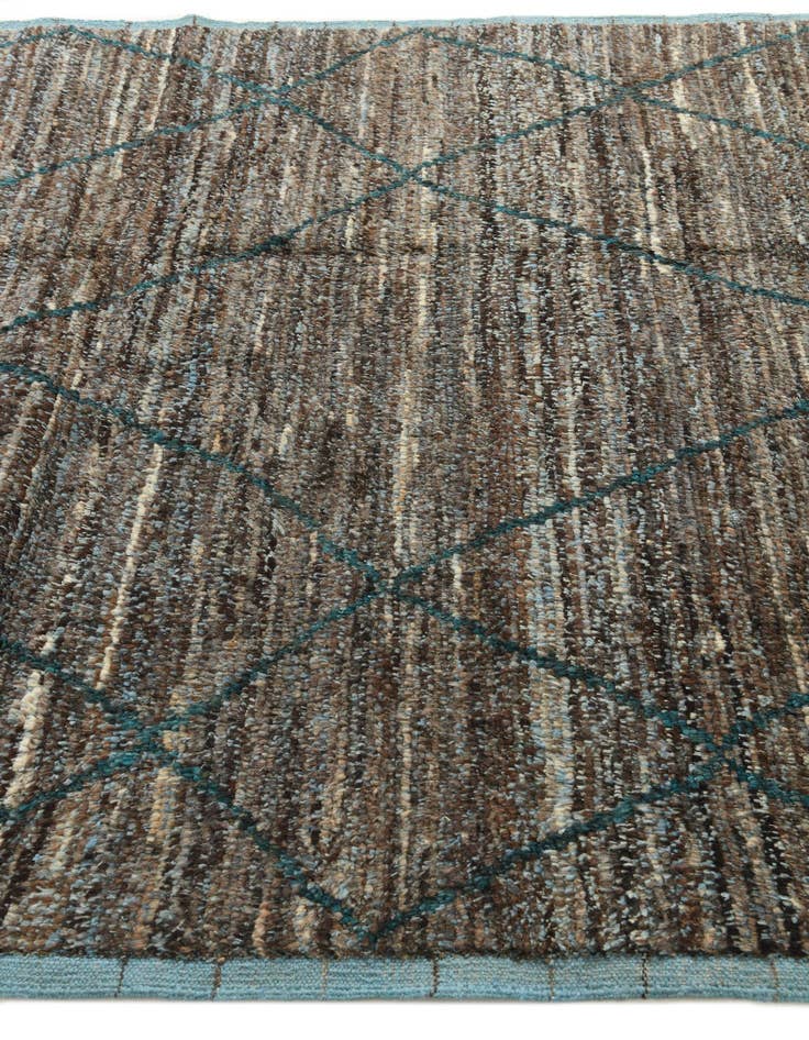 Detail image of  6' 1 x 9' 3  Hand Knotted Moroccan Wool Rug