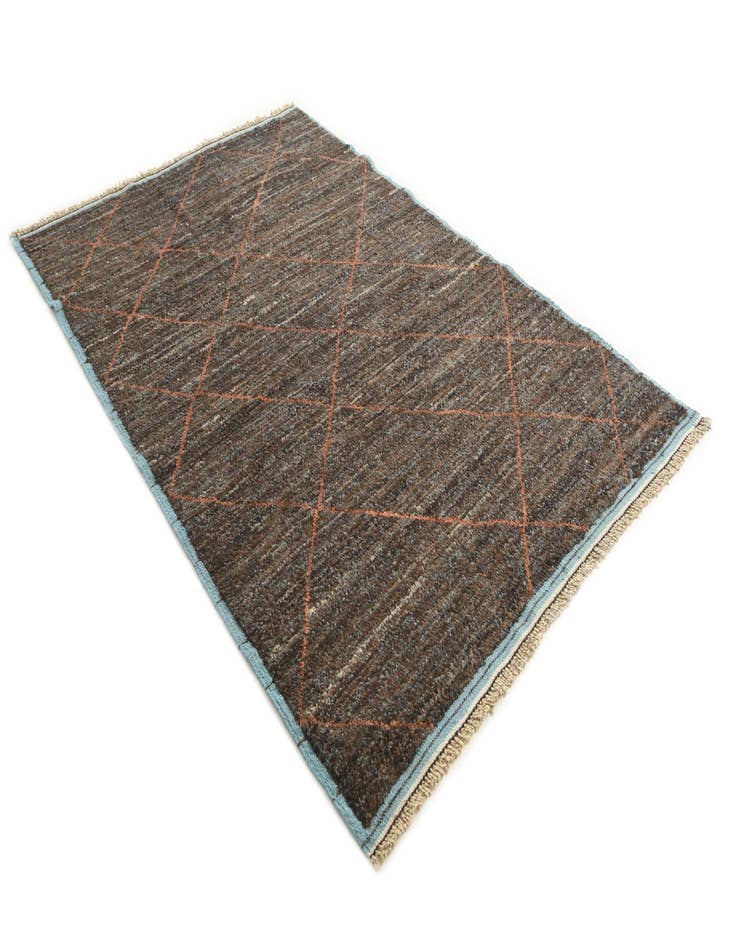 Detail image of  6' 1 x 9' 3  Hand Knotted Moroccan Wool Rug