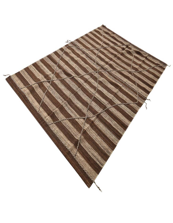 Detail image of  6' 5 x 9' 10  Hand Knotted Moroccan Wool Rug