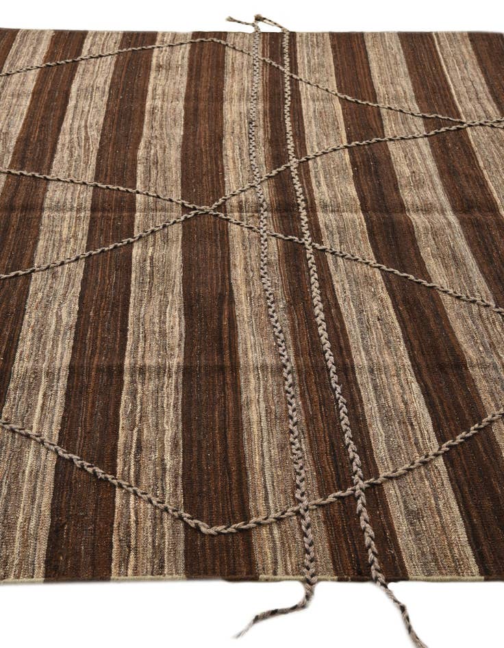 Detail image of  6' 5 x 9' 10  Hand Knotted Moroccan Wool Rug