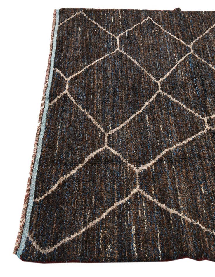 Detail image of  5' 2 x 7' 3  Hand Knotted Moroccan Wool Rug