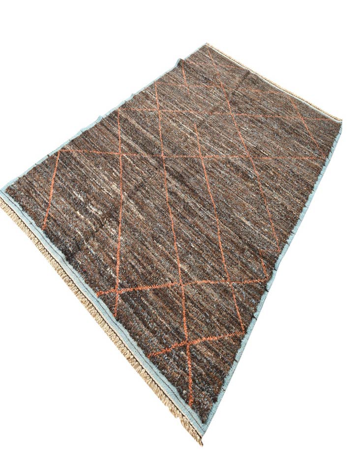 Detail image of  6' x 9' 6  Hand Knotted Moroccan Wool Rug