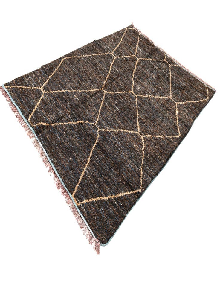 Detail image of  6' 3 x 9' 3  Hand Knotted Moroccan Wool Rug