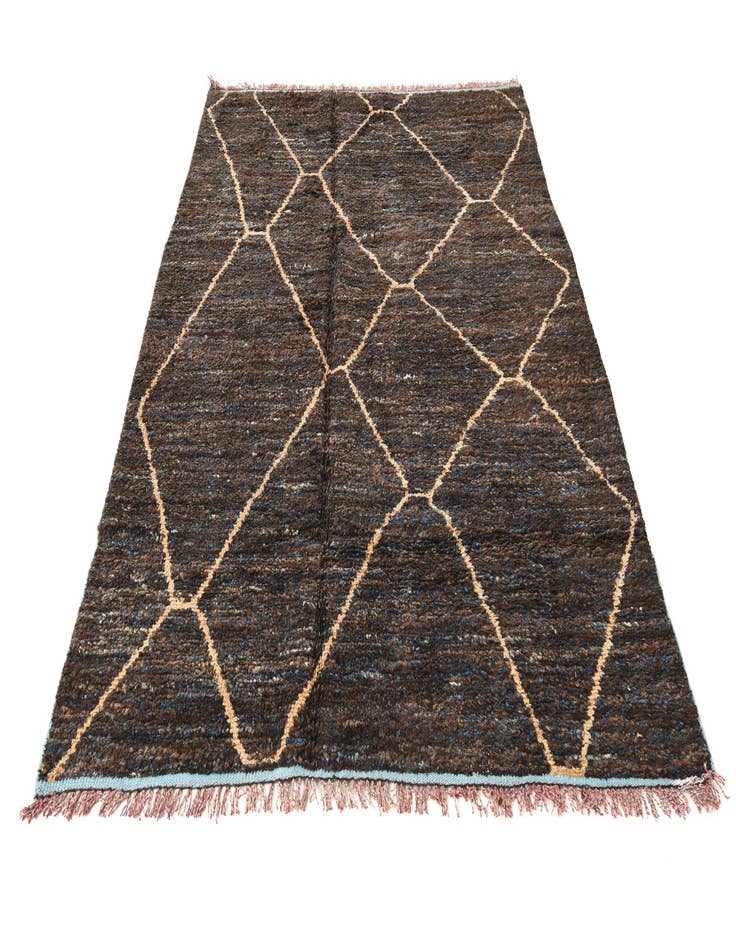 Detail image of  6' 3 x 9' 3  Hand Knotted Moroccan Wool Rug