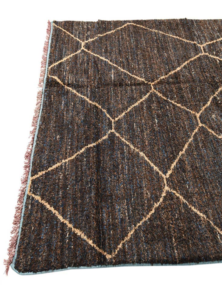 Detail image of  6' 3 x 9' 3  Hand Knotted Moroccan Wool Rug