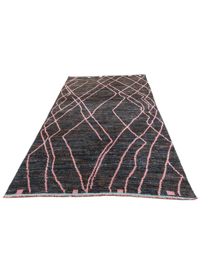 Detail image of  5' 8 x 9'  Hand Knotted Moroccan Wool Rug