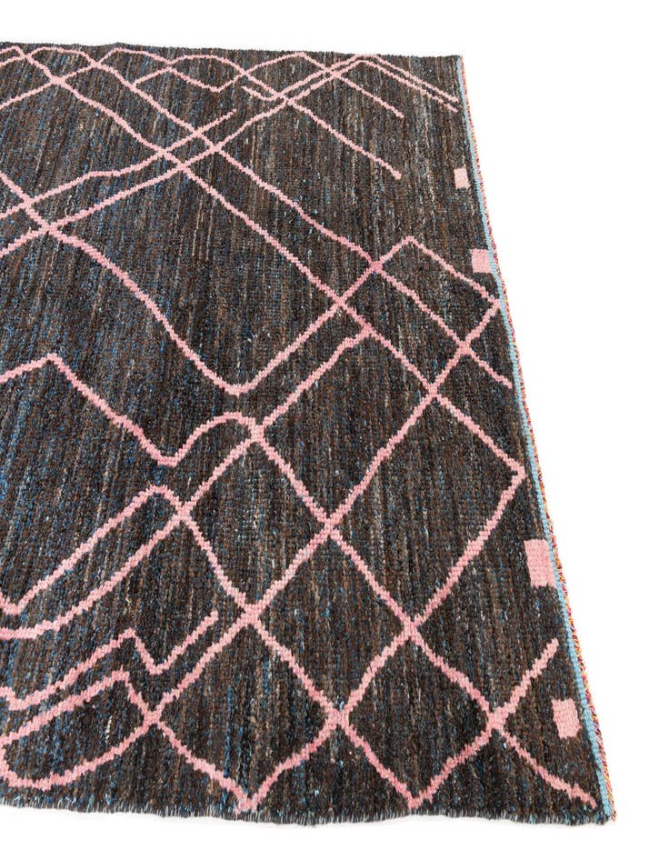 Detail image of  5' 8 x 9'  Hand Knotted Moroccan Wool Rug
