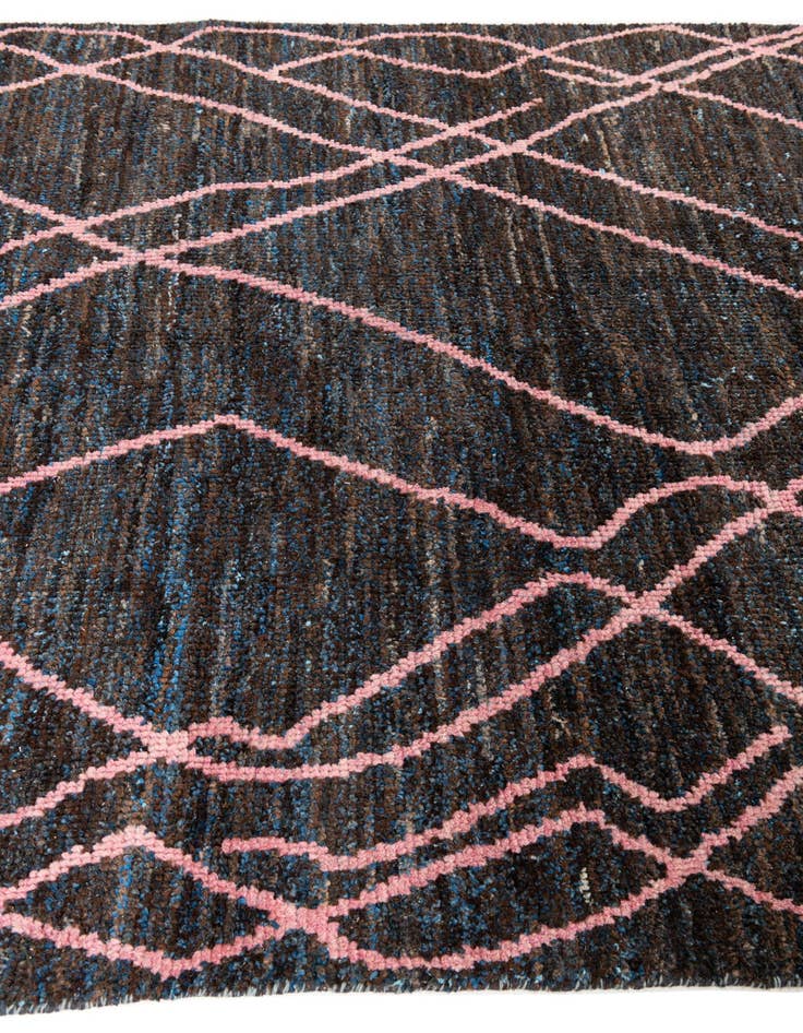Detail image of  5' 8 x 9'  Hand Knotted Moroccan Wool Rug