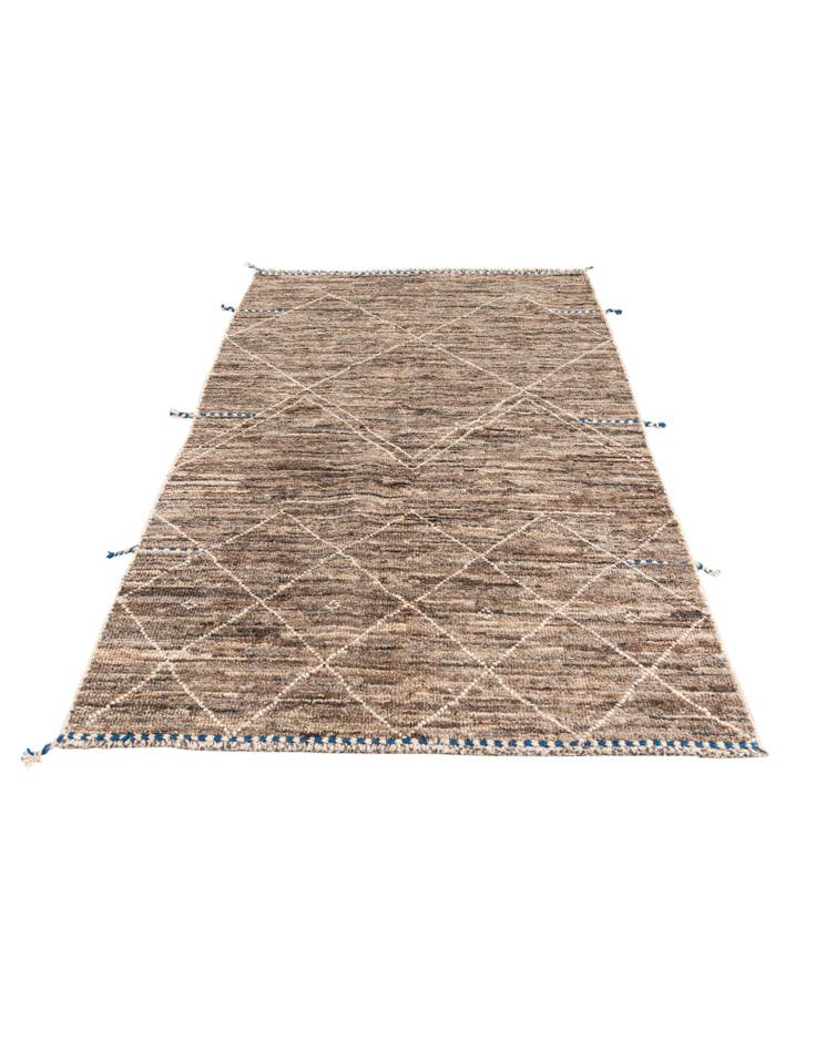 Detail image of  4' 1 x 6' 1  Hand Knotted Moroccan Wool Rug