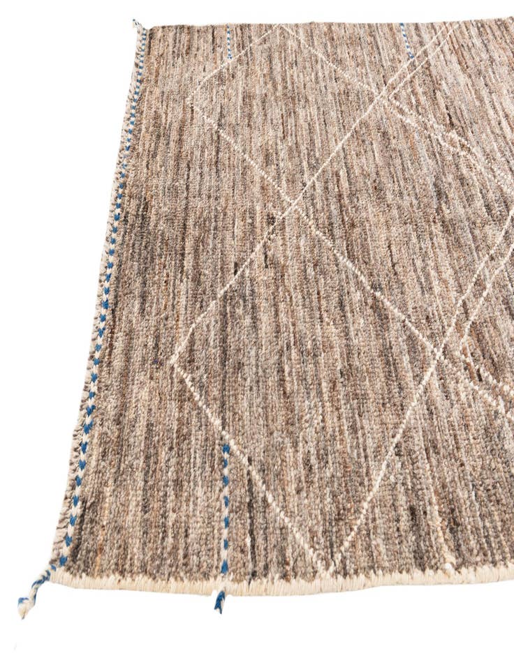 Detail image of  4' 1 x 6' 1  Hand Knotted Moroccan Wool Rug