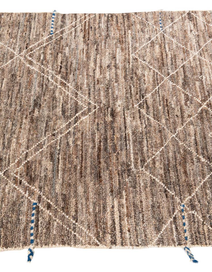 Detail image of  4' 1 x 6' 1  Hand Knotted Moroccan Wool Rug