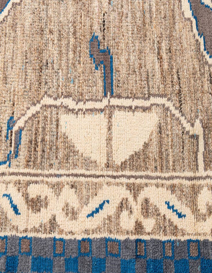 Detail image of  7' 6 x 10' 4  Hand Knotted Moroccan Wool Rug