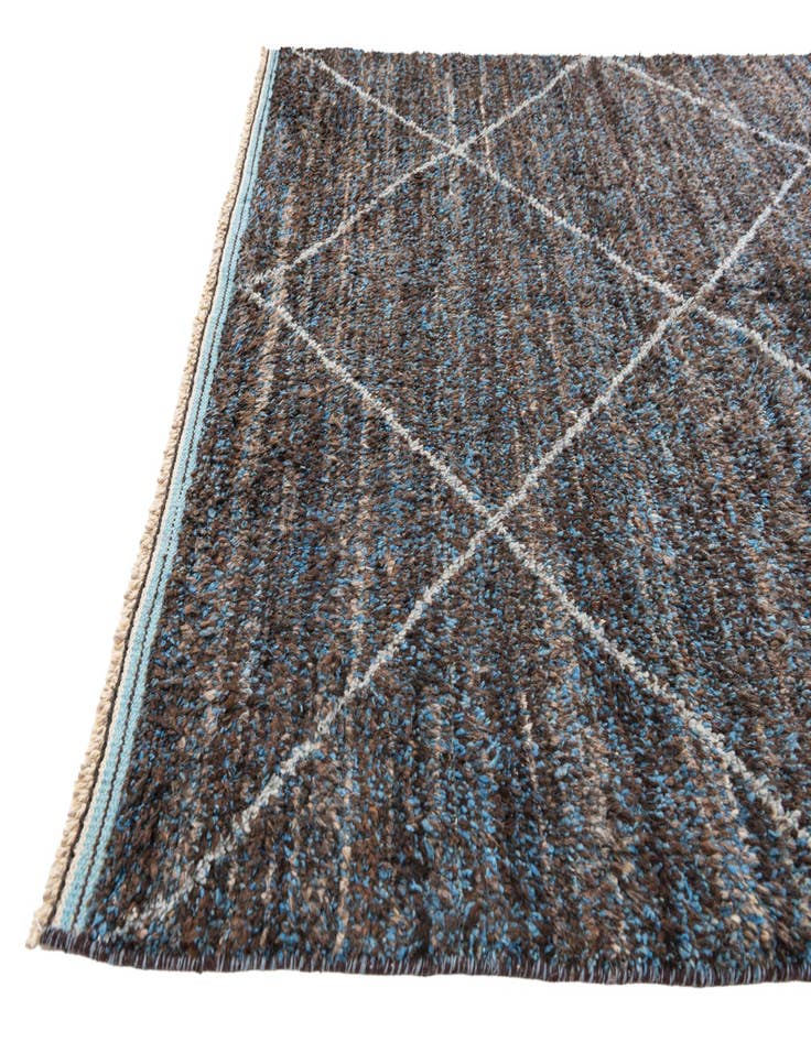Detail image of  5' 10 x 9' 4  Hand Knotted Moroccan Wool Rug