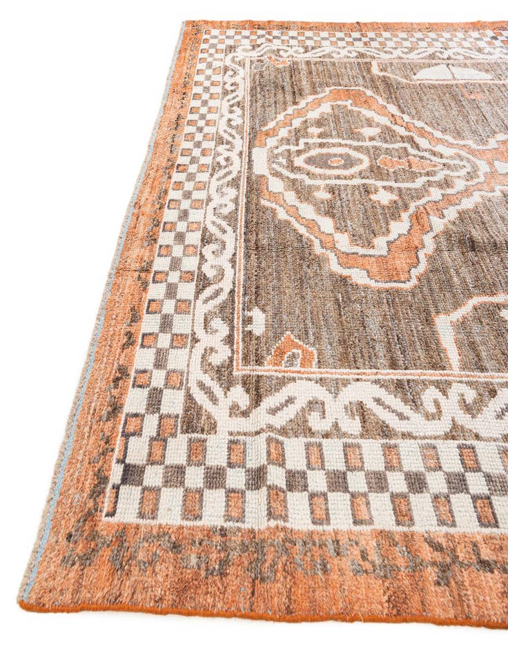 Detail image of  9' x 12' 5  Hand Knotted Moroccan Wool Rug